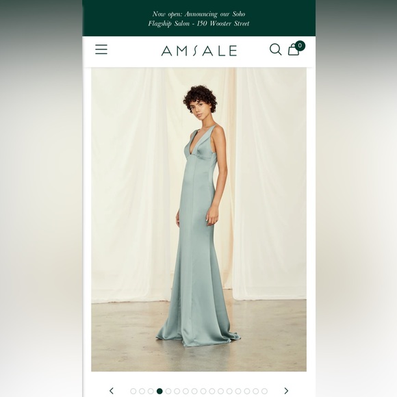 Amsale Leif Gown in Slate color - Picture 4 of 7